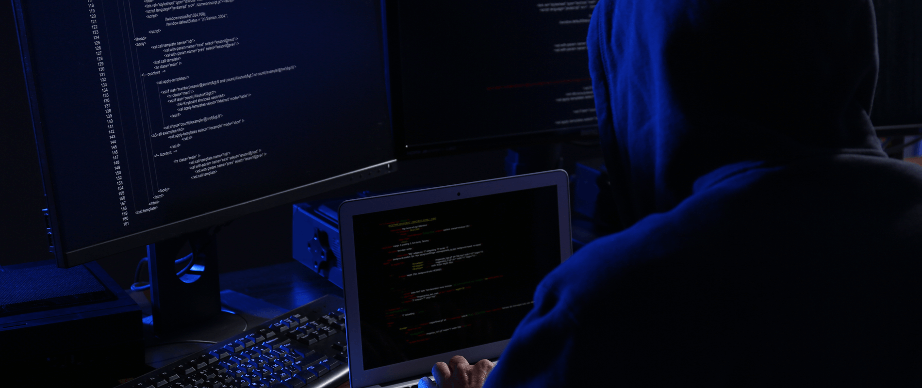 Photo d'ordinateurs avec des lignes de code