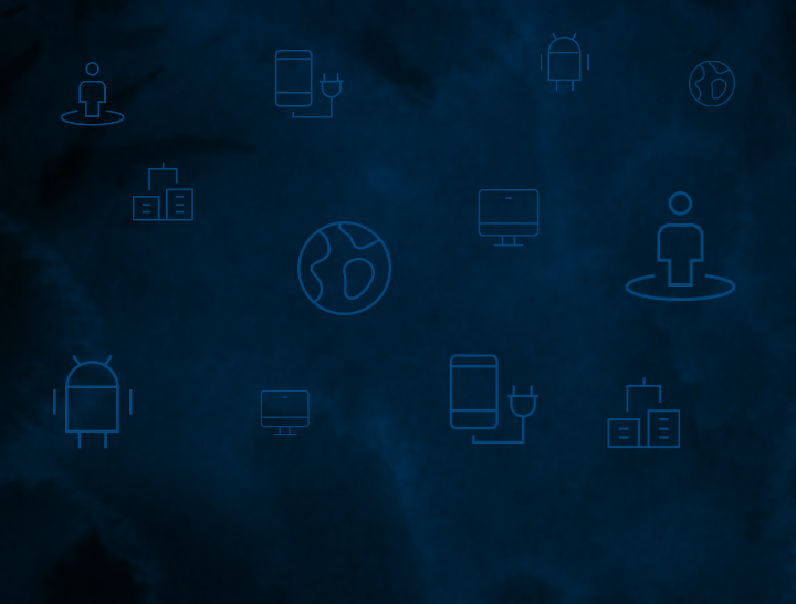 Fond bleu avec des émoticônes