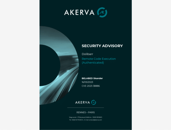 Avis de securite - Dolibarr ERP et CRM – Remote Code Execution